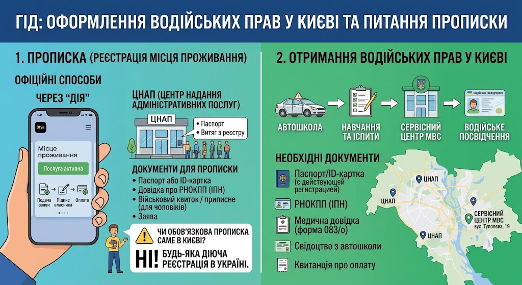Прописка в Киеве для получения прав Прописка в Киеве для получения прав